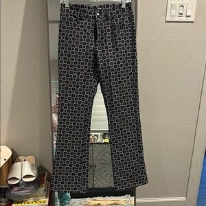 Men's Black and Gray Checkered Pants